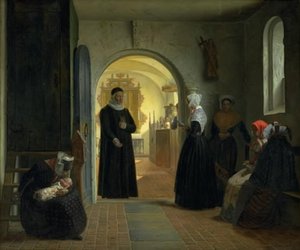 Die feierliche Kirche einer Frau nach der Geburt