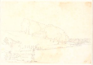 Hügelige Landschaft mit See von Christen Købke