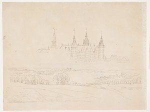 Studie für die Glyptothek "Herbstlandschaft. Schloss Frederiksborg im Hintergrund"