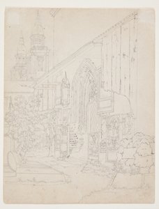 Blick auf einen Kirchhof