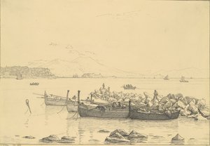Die Bucht von Neapel mit dem Vesuv im Hintergrund von Christen Købke
