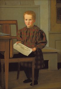 Eckersbergs Sohn, Julius, im Atelier seines Vaters in Charlottenborg von Christen Schjellerup Kobke