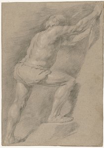 Studie eines nackten Mannes mit erhobenem Bein von Christiaen Gillisz. van Couwenberg (attributed to)