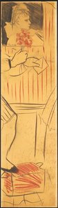 Triptychon (Zeichnung einer Liebesszene) (Bleistift auf Papier) von Christian Bérard