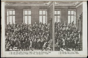 Ein Bankett. Fest zu Ehren von Kaiser Karl VI., 1712 von Christian Engelbrecht