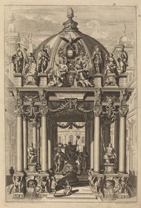 Triumphbogen für Lotharius II von Christian Engelbrecht and Johann Andreas Pfeffel, after Peter Schubert von Ehrenberg