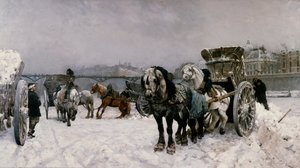 Schneetreiben an der Seine