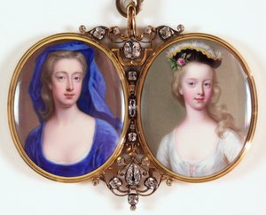 Lady Henrietta Cavendish Holles Harley und ihre Tochter Margaret von Christian Friedrich Zincke