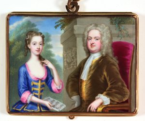 Lady Margaret Cavendish Holles Harley und ihr Vater Edward Harley von Christian Friedrich Zincke