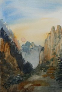 Rosa Sonne - Gelbe Berge, 2015 von Christian Furr