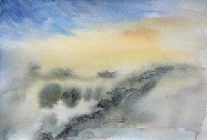 Temple in the Clouds, 2015 (Aquarell auf Papier) von Christian Furr