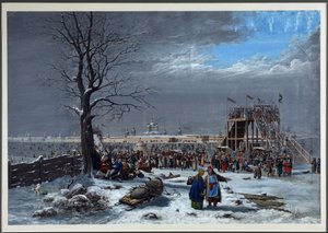 Die Achterbahnen an der Newa in der Nähe des Smolny-Klosters in Sankt Petersburg von Christian Gottfried Geissler
