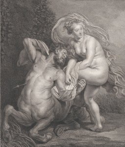 Deianeira erhält das vergiftete Gewand von Nessus, und der verwundete Zentaur fällt... von Christian Gottfried Schulze