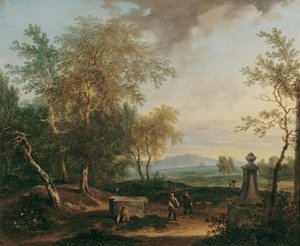 Landschaft mit Postament von Christian Hilfgott Brand