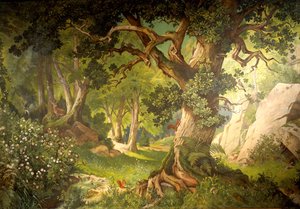Der Garten des Zauberers Klingsor, aus dem Parzival-Zyklus, Großer Musiksaal, ca. 1883-84 von Christian Jank