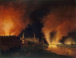 Brand von Moskau am 15. September 1812 Die Franzosen in Moskau, 1812-1817 von Christian Johann Oldendorp