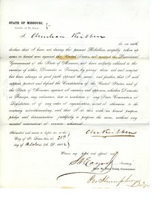 Treueeid von Christian Kribben aus Missouri, County of St. Louis von Christian Kribben