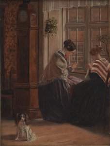 Zwei Damen sitzen am Fenster und nähen von Christian Rudolph Vogelsang