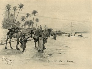 Kameltreiber am Ufer des Nils in Assuan, Ägypten, 1898 von Christian Wilhelm Allers