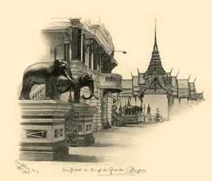 Eingang zum Königspalast in Bangkok, Siam, 1898 von Christian Wilhelm Allers