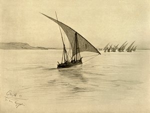 Feluccas auf dem Nil, Kairo, Ägypten, 1898 von Christian Wilhelm Allers