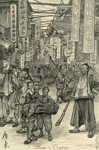 Straßenszene, Kanton, China von Christian Wilhelm Allers
