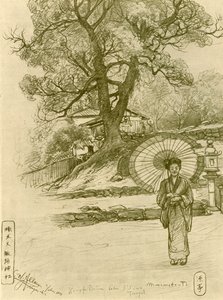 Frau mit Sonnenschirm, Nagasaki, Japan