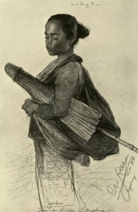 Junge Frau mit Sonnenschirm, Magalang, Java, 1898