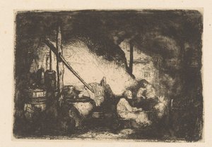 Drei Figuren am Tisch von Christian Wilhelm Ernst Dietrich