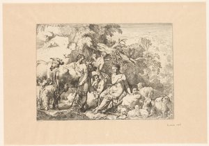 Hirte mit Herde und vier Musen von Christian Wilhelm Ernst Dietrich