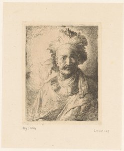 Alter Mann mit Federkrone von Christian Wilhelm Ernst Dietrich
