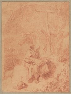 Der heilige Franziskus beim Lesen von Christian Wilhelm Ernst Dietrich