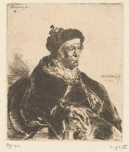Sitzende alte Frau