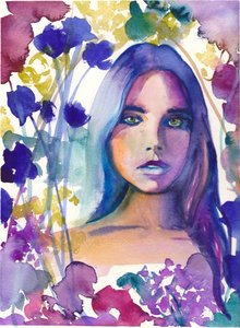 Träumerische Blumenfrau von Christine Lindstrom