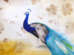Eleganter Blauer Pfau von Christine Lindstrom