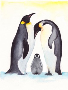 Sanfte Pinguinfamilie von Christine Lindstrom
