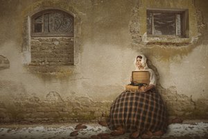 Melancholischer Vintage-Reisender