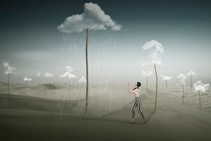 Surrealer Wüstenregen von Christine von Diepenbroek
