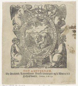 Titelvignette mit einem Mann, der Pflanzen anbaut von Christoffel van Sichem (II) (possibly)
