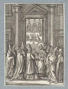 Debatte mit den Sadduzäern und den Pharisäern von Christoffel van Sichem (II)