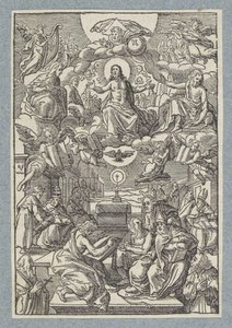 Streit zwischen den Kirchenvätern über das heilige Sakrament von Christoffel van Sichem (II)