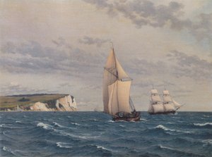 Der südliche Teil der Klippen von Møn vom Meer aus gesehen von Christoffer Wilhelm Eckersberg