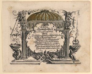 Titelseite, aus Neüw Grotteßken Buch (Neues Groteskenbuch)