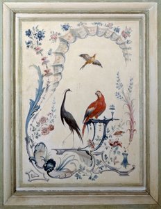 Vögel im großen Wohnzimmer des Schlosses von Champs-sur-Marne von Christophe Huet