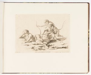 Tafel 7, Le Lavement Donné (Der Einlauf gegeben), Singeries ou différentes actions de la vie humaine représentées par des singes (Affenspielereien oder verschiedene Handlungen des menschlichen Lebens, dargestellt von Affen)
