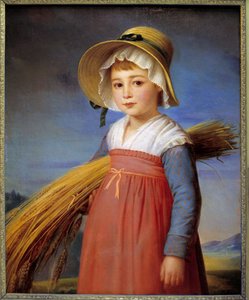 La petite glaneuse, Gemälde von Christophe Degeorge (1786-1854) 19. Jahrhundert
