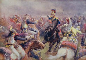 Der Angriff der schweren Brigade gegen die französischen Kürassiere bei Waterloo, aus 