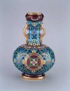 Dummy-Vase dekoriert in Nachahmung von Cloisonne, Minton & Co