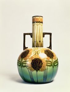 Vase, dekoriert von Clarissa Ault, ca. 1890