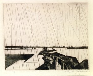 Ein überfluteter Graben an der Yser, 1916 von Christopher Richard Wynne Nevinson